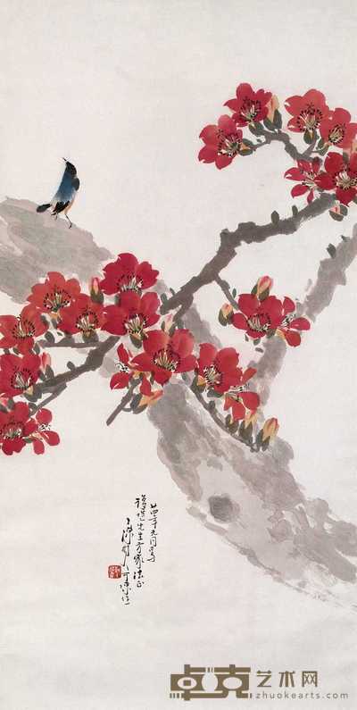 陈树人 1935年作 花鸟 立轴 94×46cm